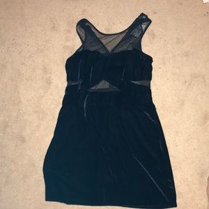 Black velvet and lace dress